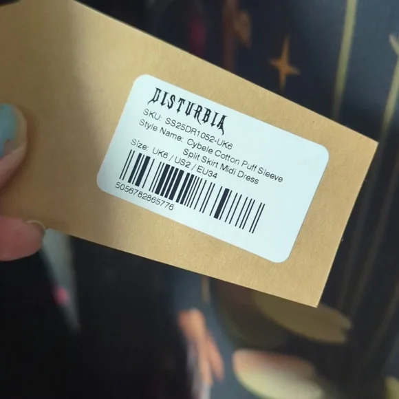 Cybele Midi Dress Moth Embroidery - Picture 2 of 5